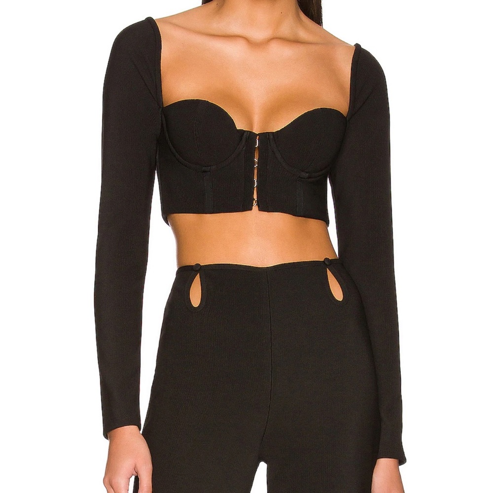 Camila Coelho Black Crop Top– Size M–New W/ Tags –Chic Party /Night Out/ Revolve